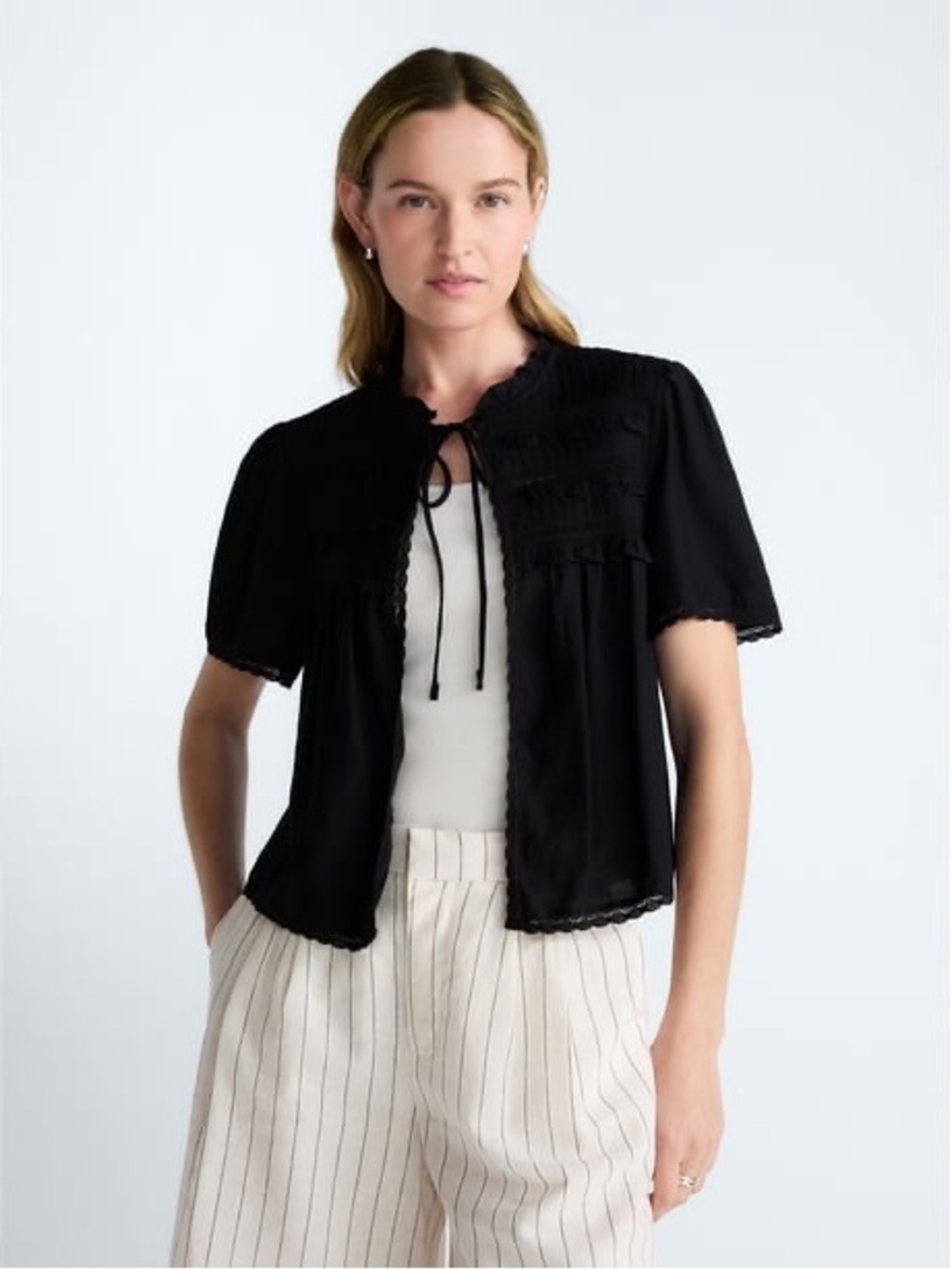 Scoop Women’s Crochet Lace Top, Size small